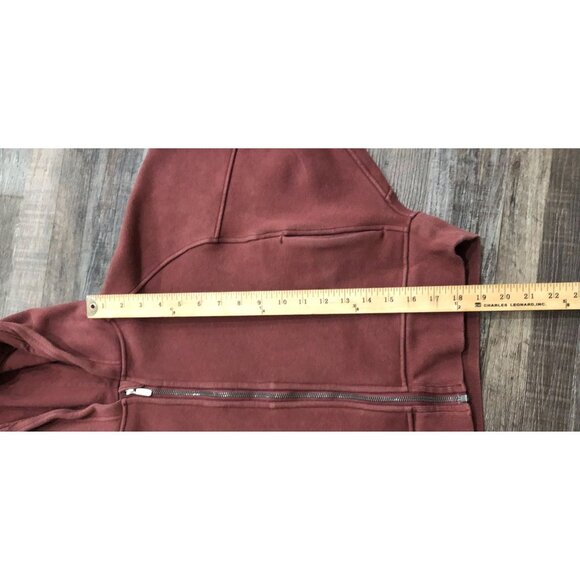 Lululemon Thick Fleece Full Zip Hoodie Womens Size 10 Smoky Red - Picture 7 of 7